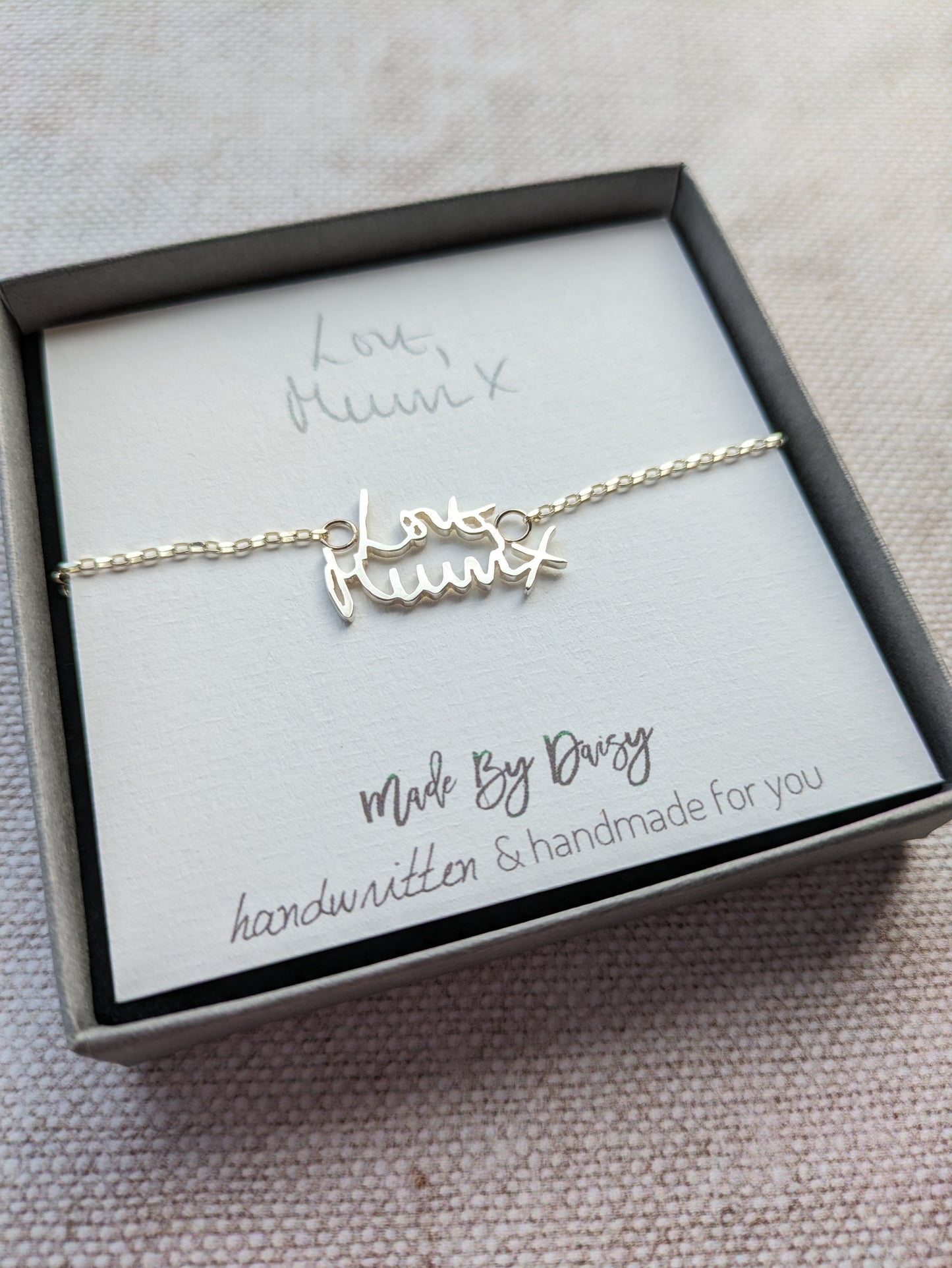 Gold Handwriting Bracelet