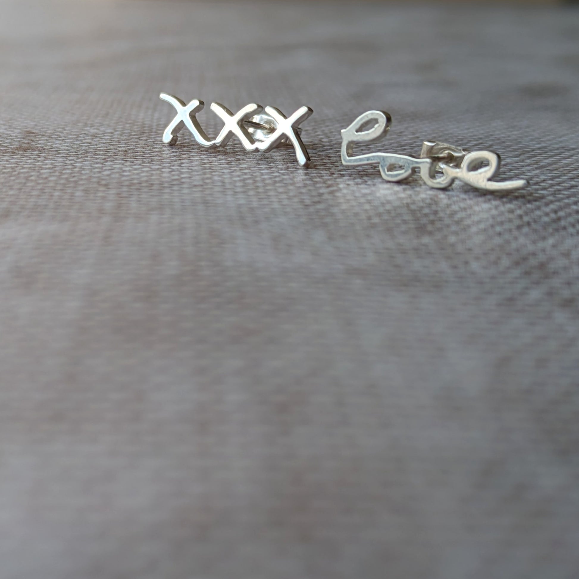 Memorial Handwriting Silver Studs