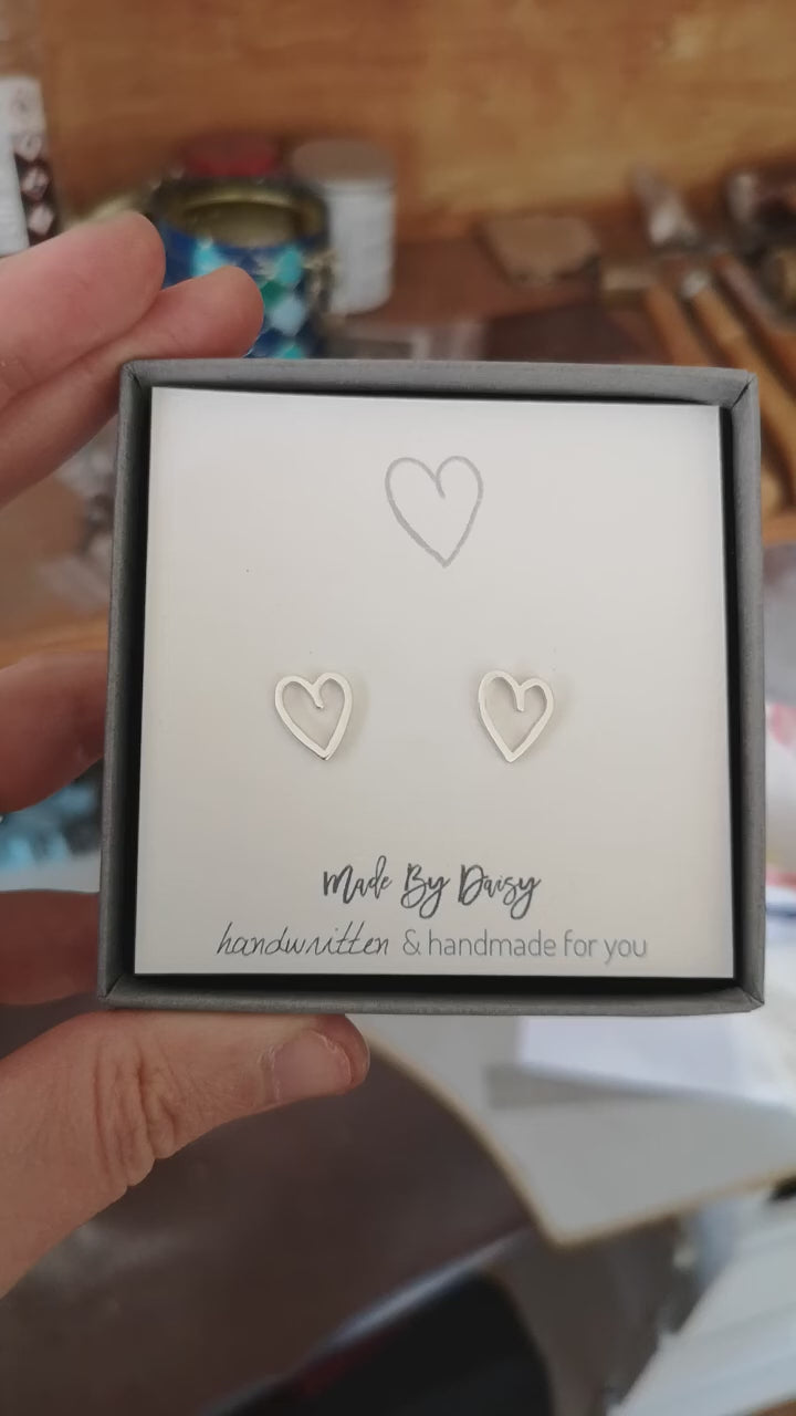heart doodle studs