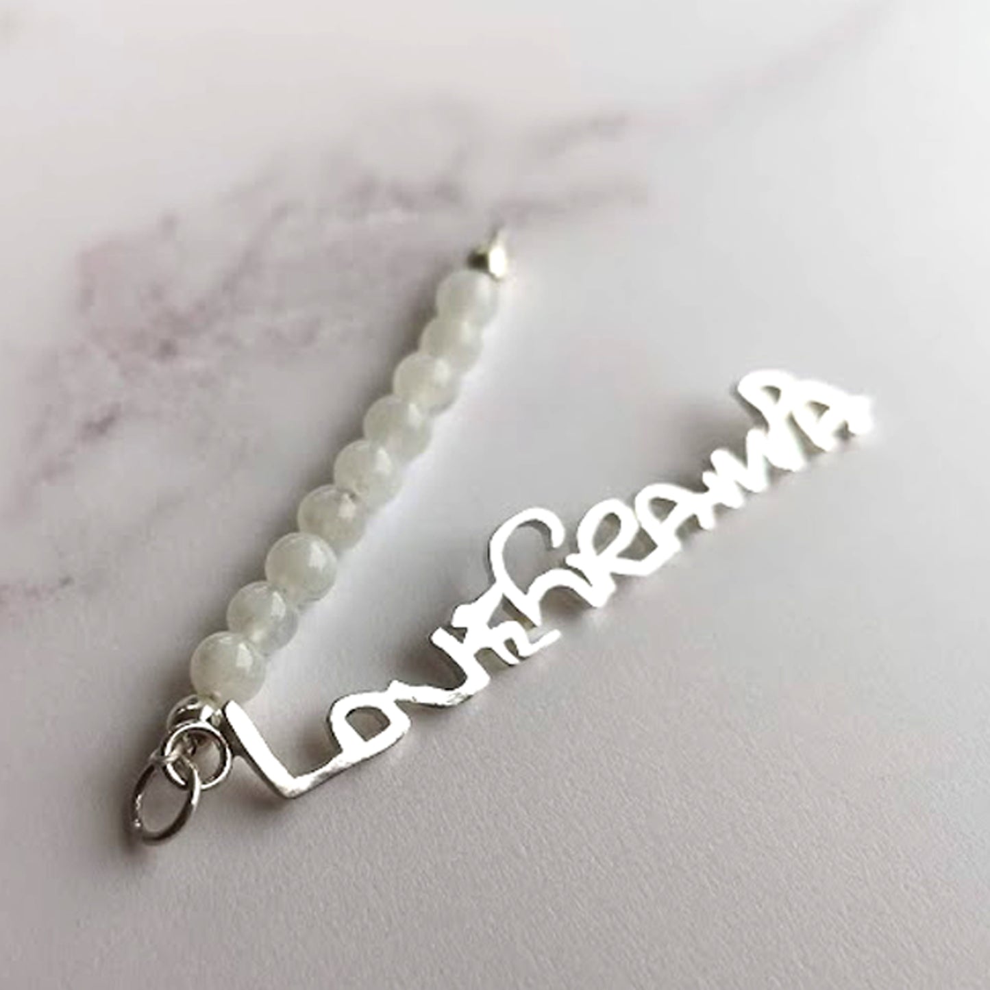 Bridal Bouquet Handwriting Charm with Gemstones