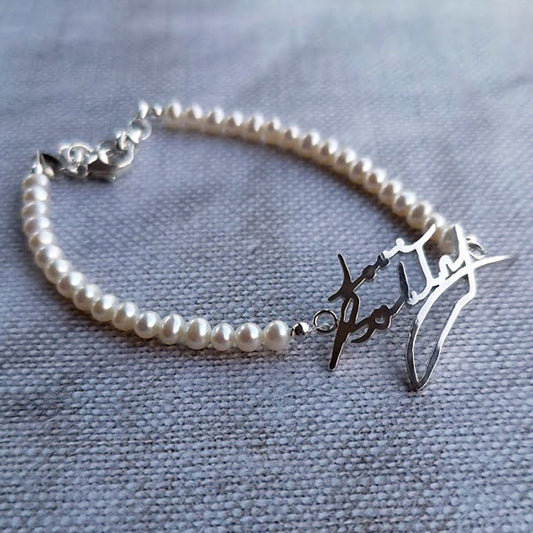 Pearl Handwriting Bracelet