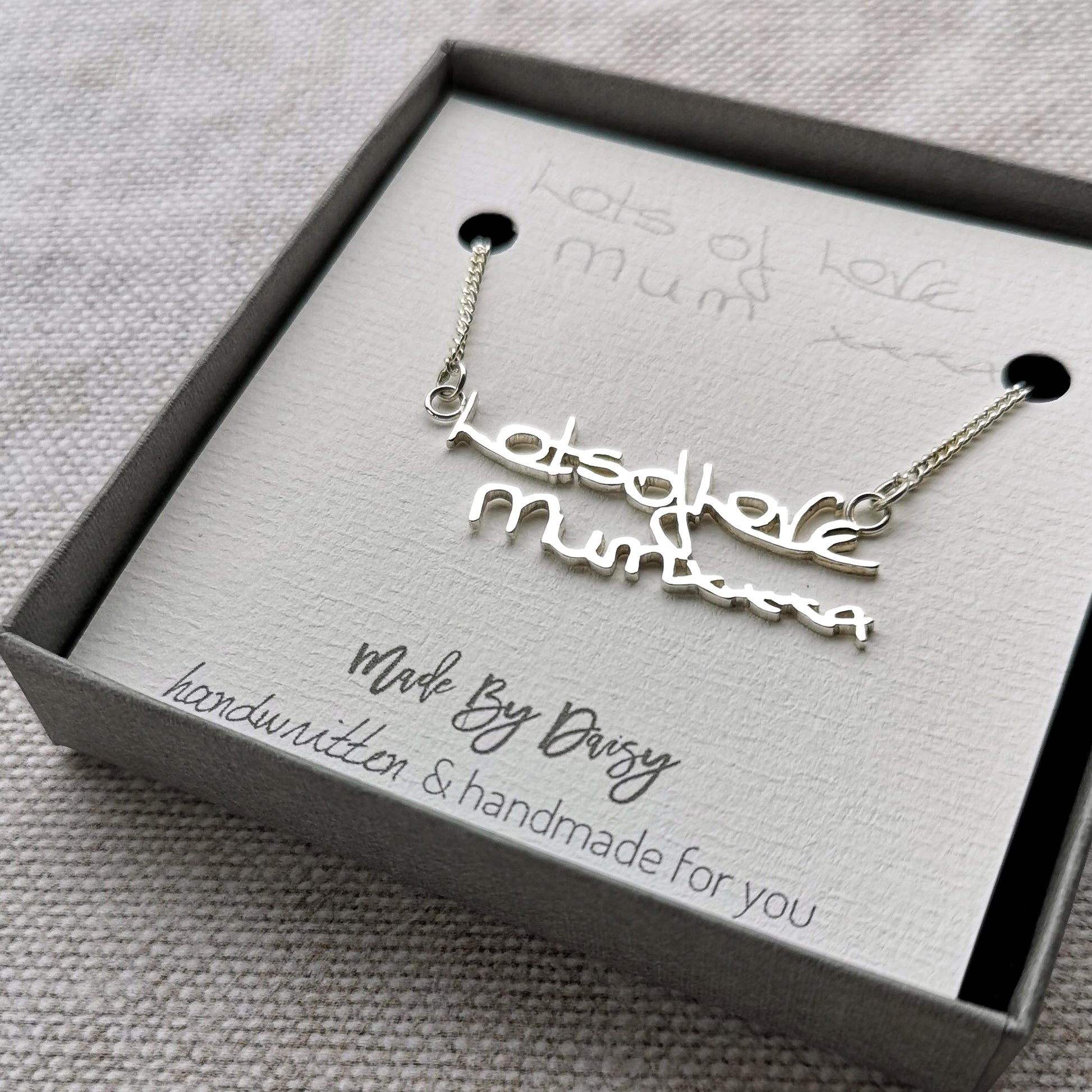 actual handwriting necklace uk