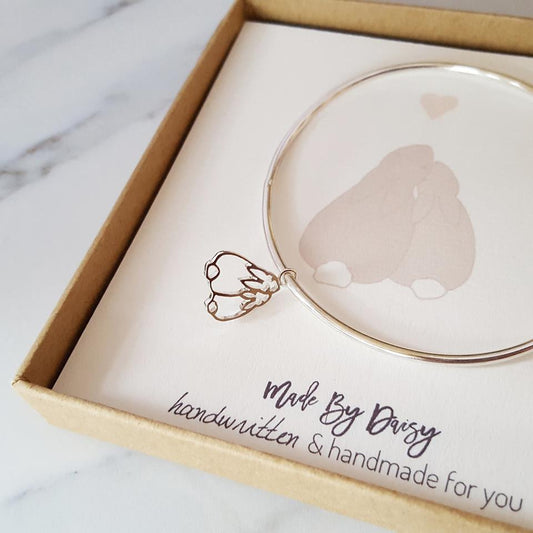 Custom Drawing Bangle Sterling Silver