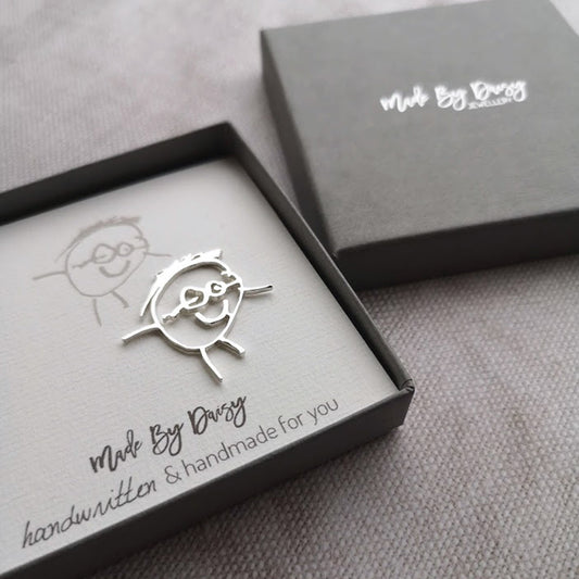 Childs drawing lapel pin