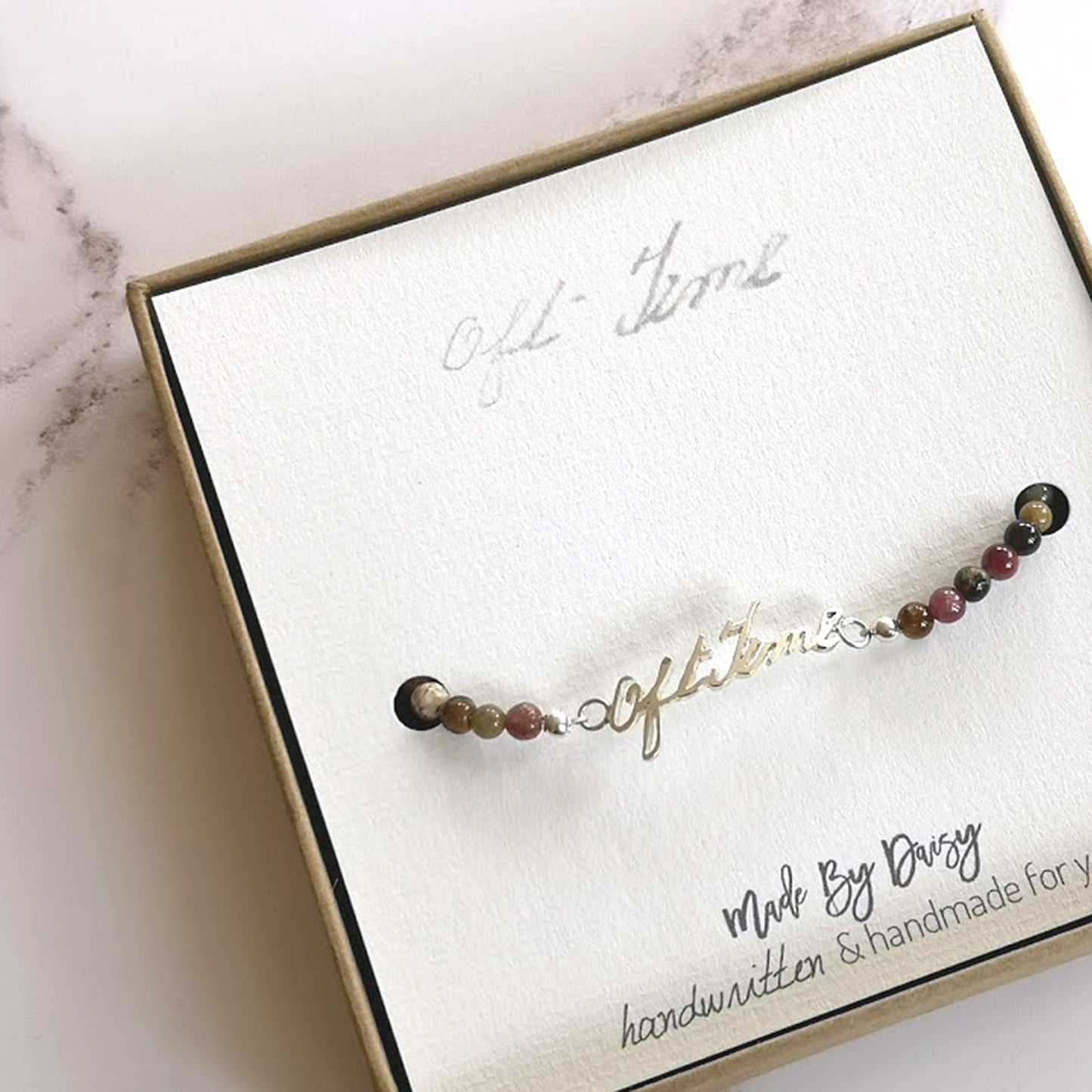 Mixed Tourmaline Handwriting Bracelet
