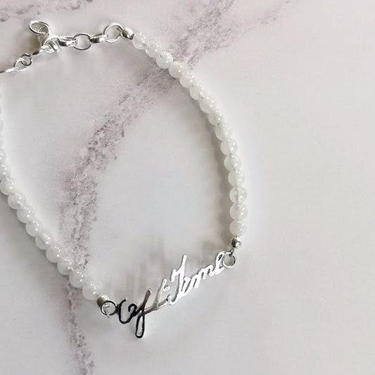 Moonstone Handwriting Bracelet