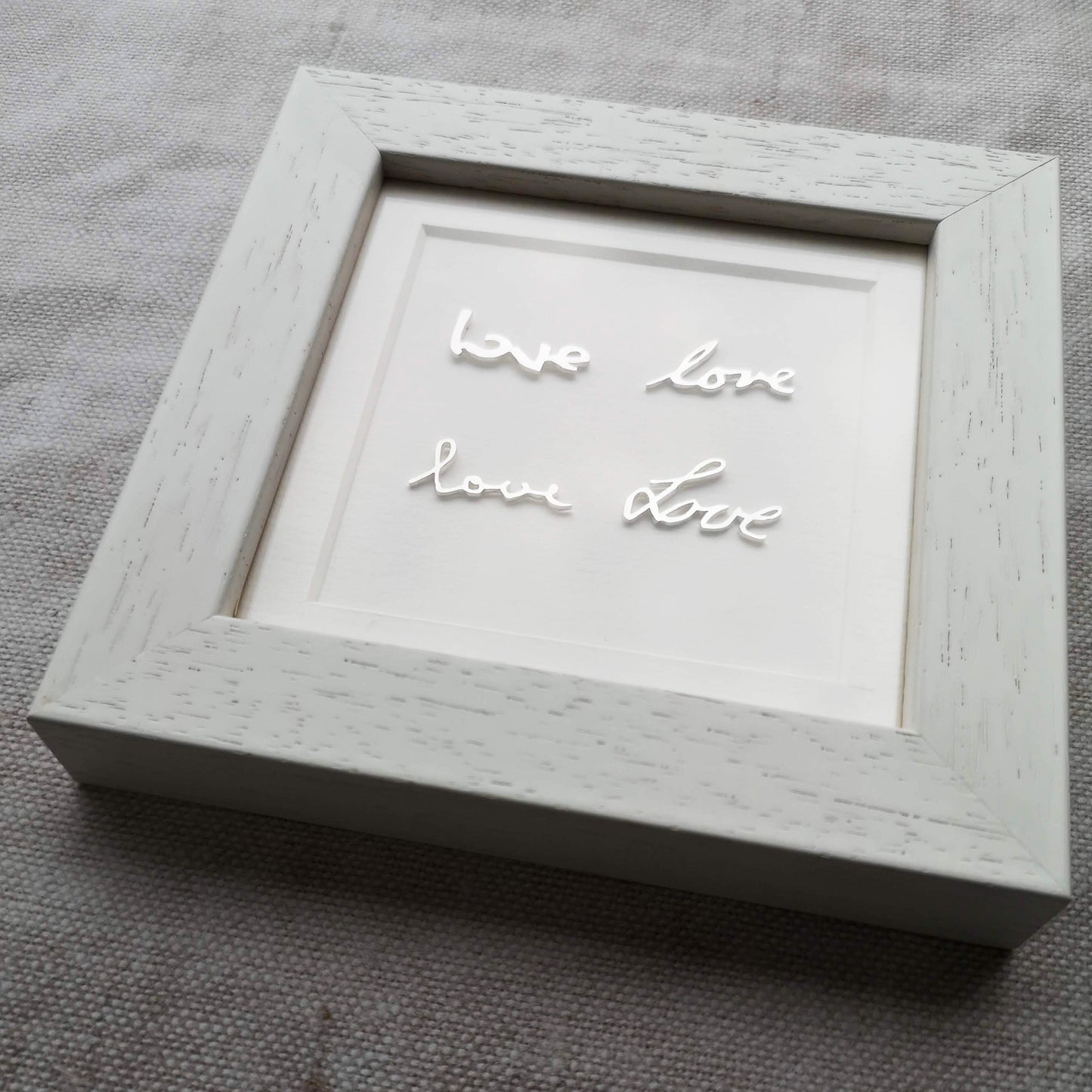 love handwritten framed silver gift
