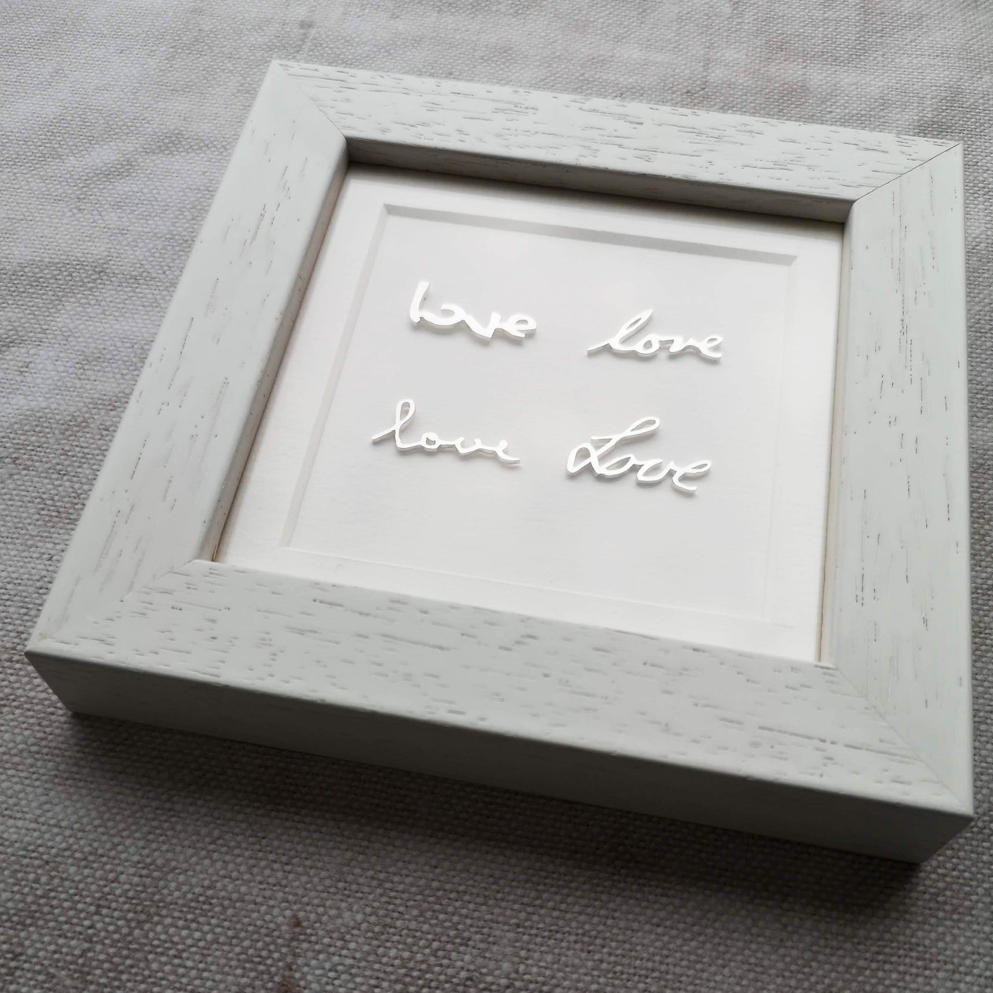 love handwritten framed silver gift