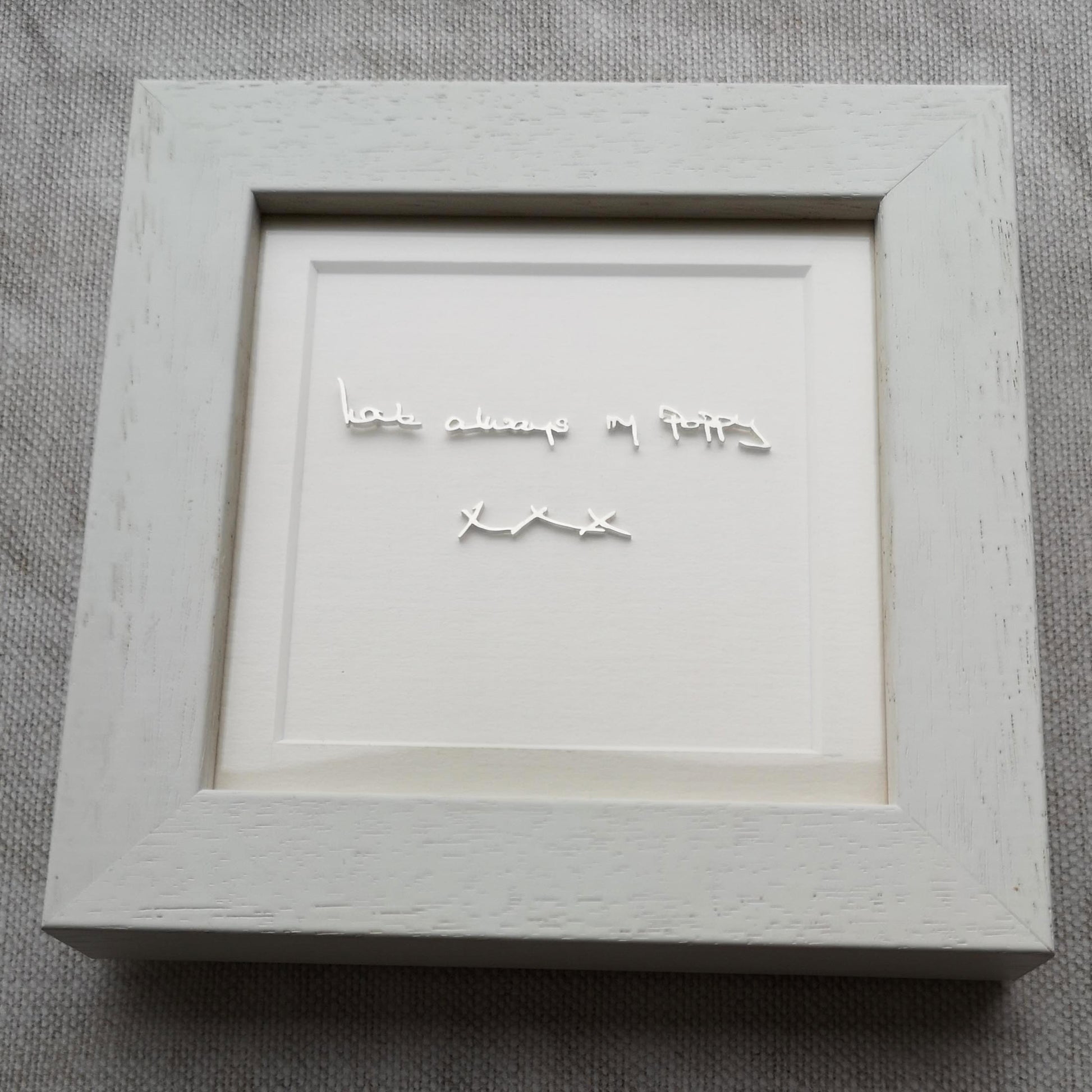 sterling silver framed handwriting