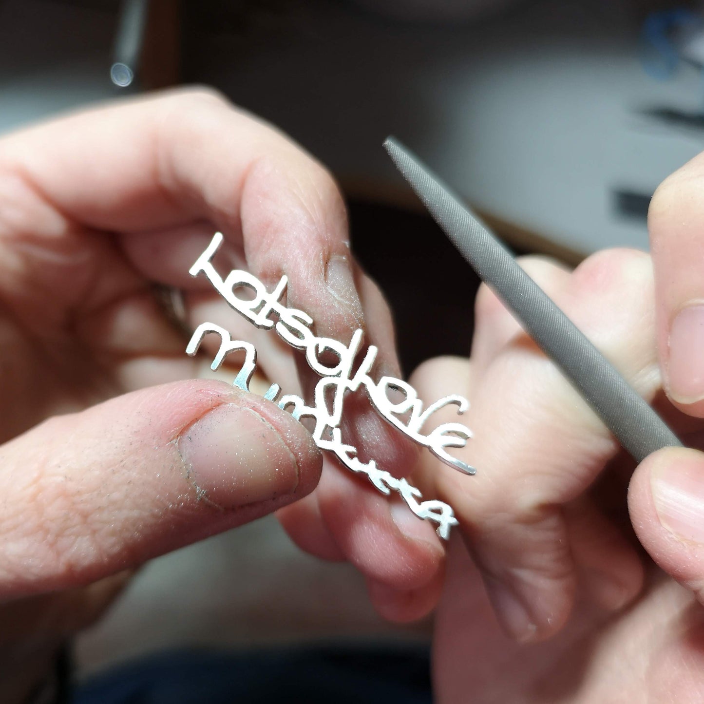 handmade memorial handwriting necklace