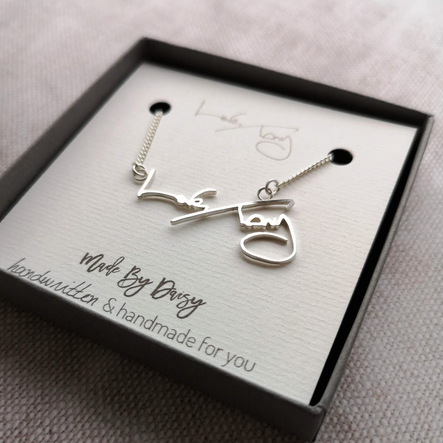 bespoke handwriting necklace