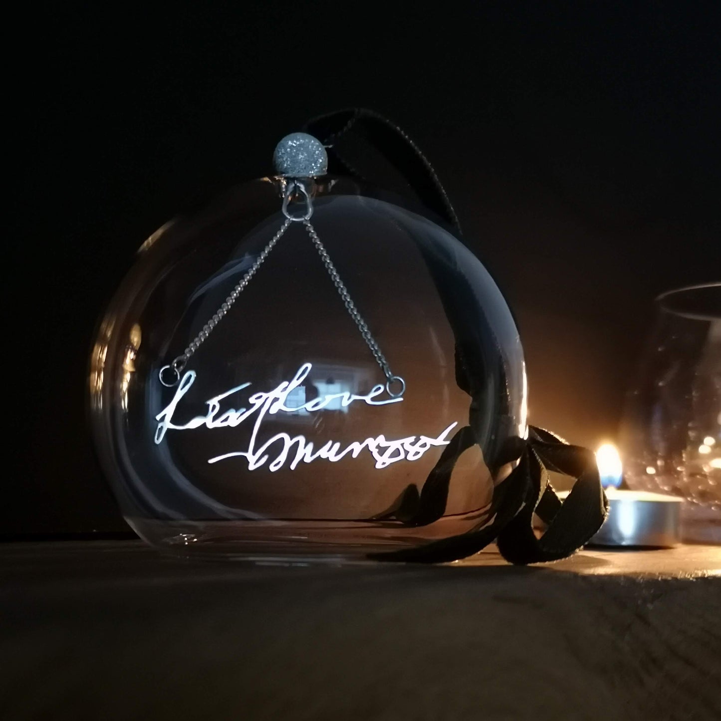 Unique Bereavement Gift Handwriting Bauble