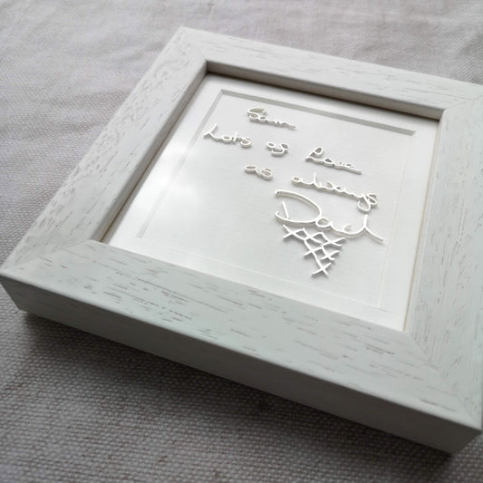 memorial handwriting  gift keepsake framed sterling silver
