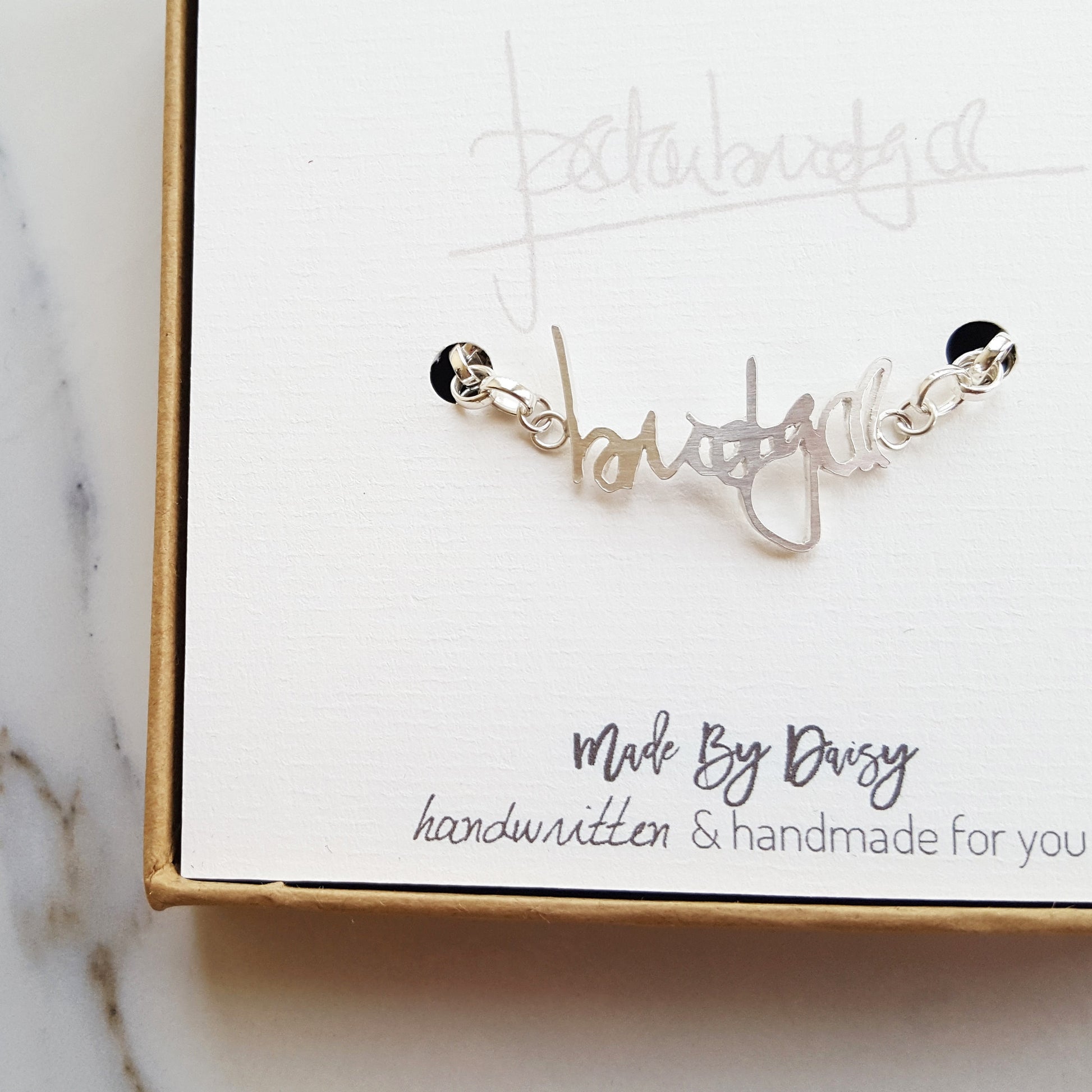 Actual handwriting bracelet memorial gift