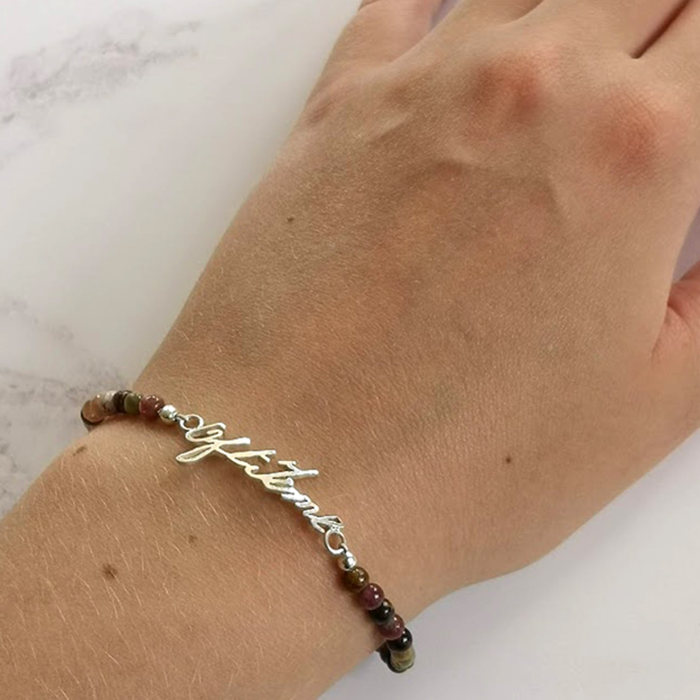 Mixed Tourmaline Handwriting Bracelet