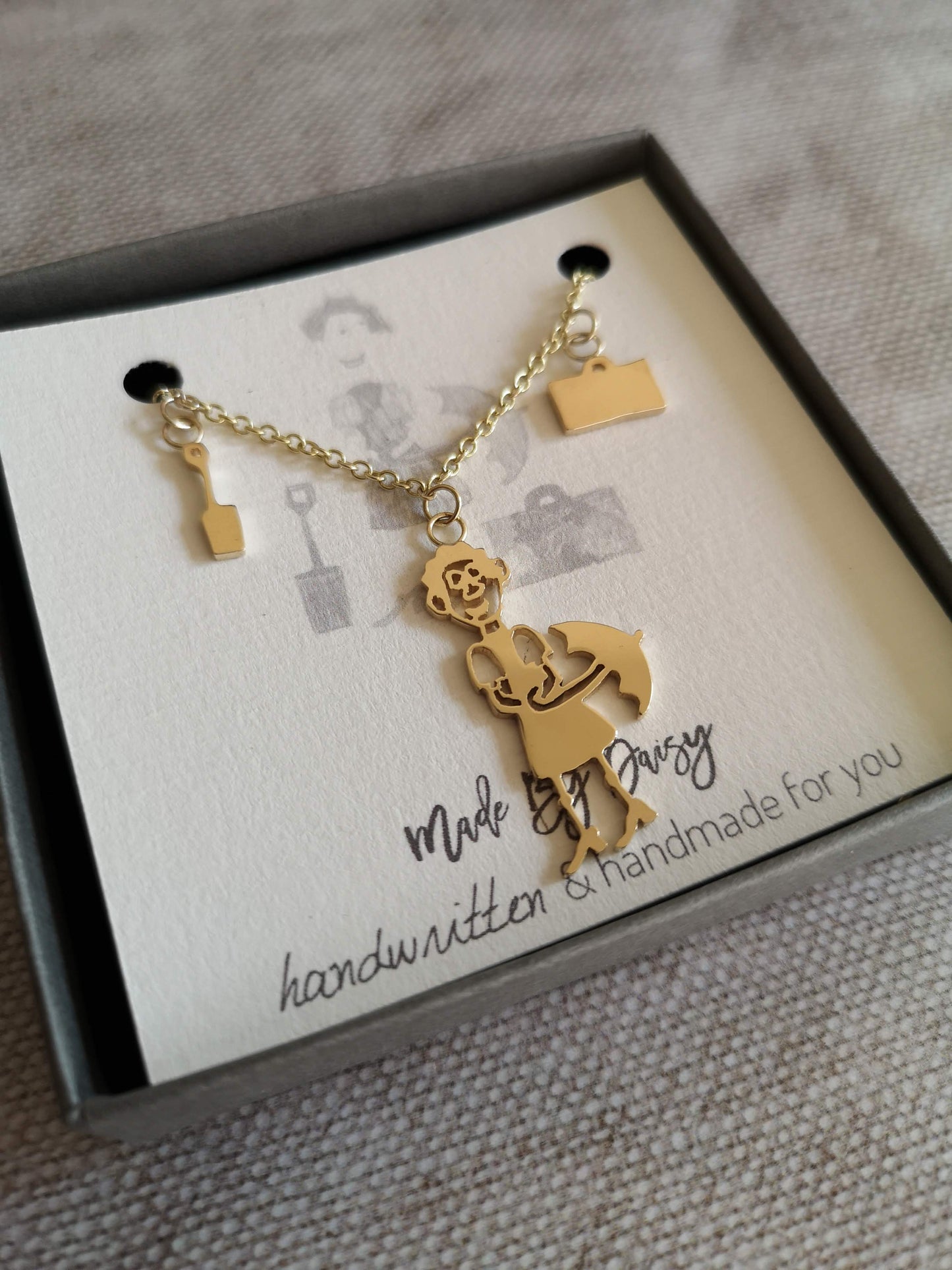 Gold Drawing Necklace