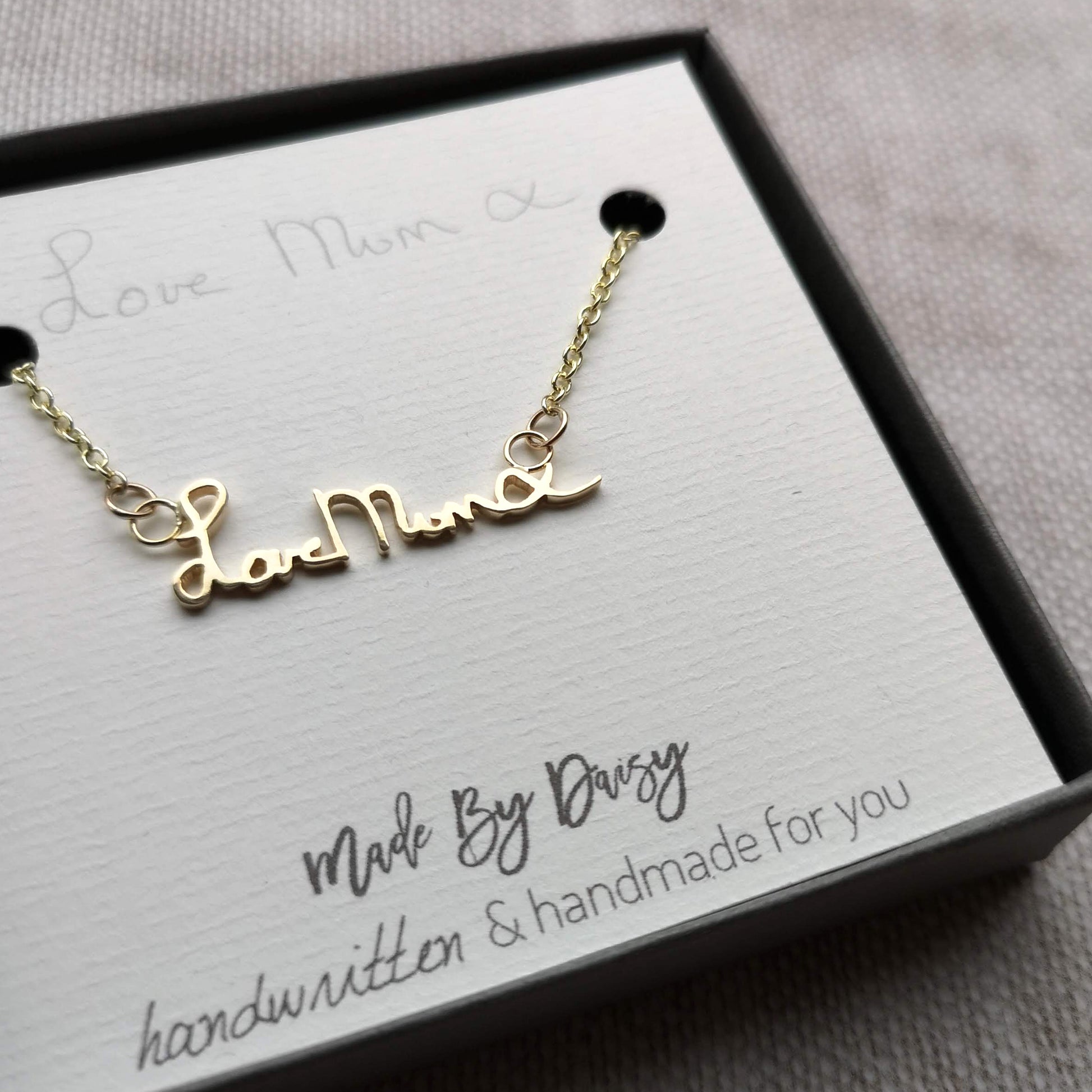 Gold Handwriting Necklace