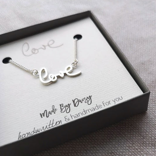 Handwriting Necklace Sterling Silver Memorial