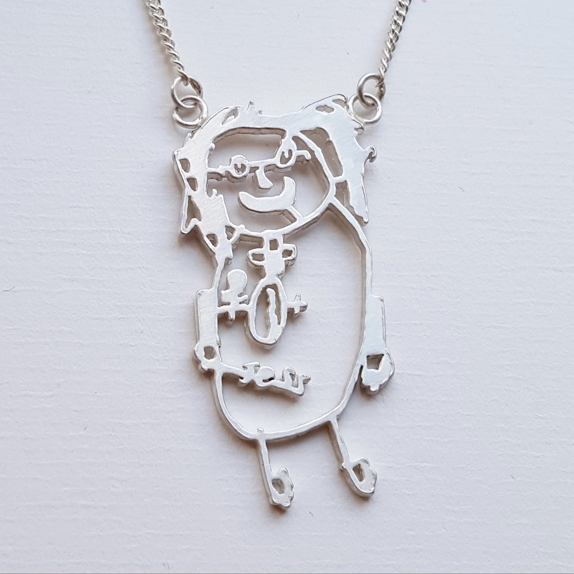 Childrens drawing jewellery necklace sterling silver