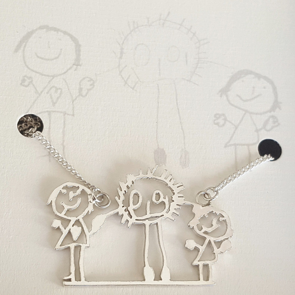 Kids Artwork Family Portrait Necklace