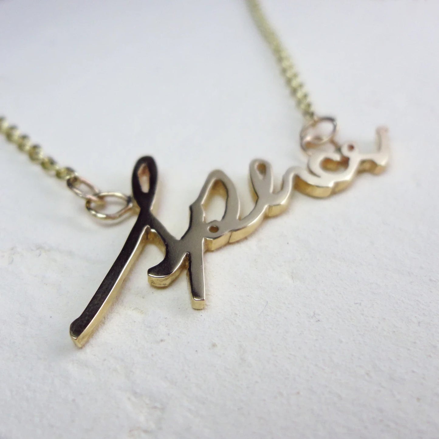Personalised Gold Handwriting Necklace