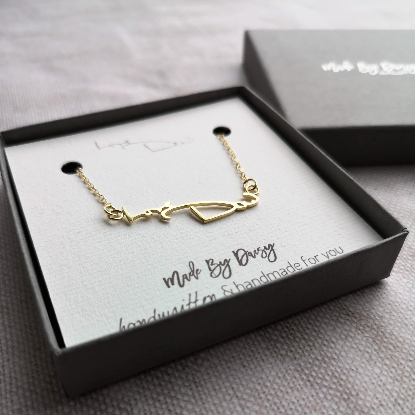 Actual Handwriting Necklace Gold