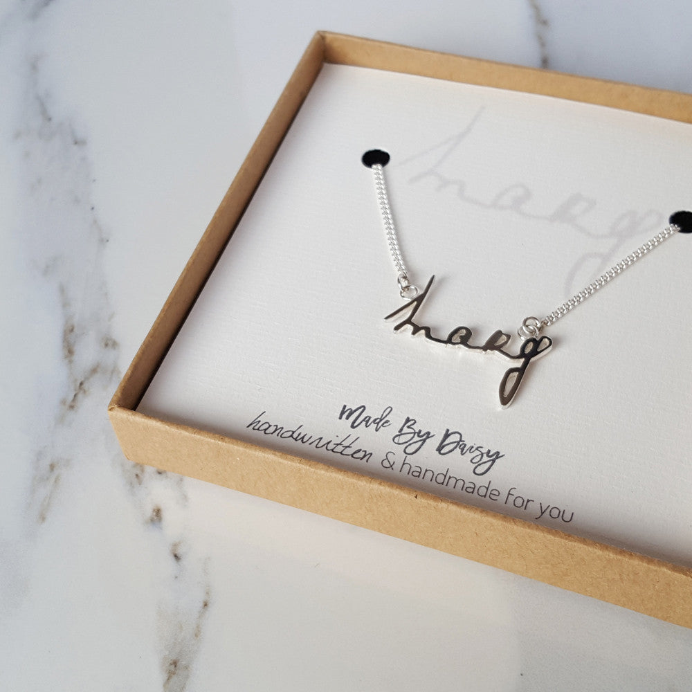 your loved ones handwriting necklace