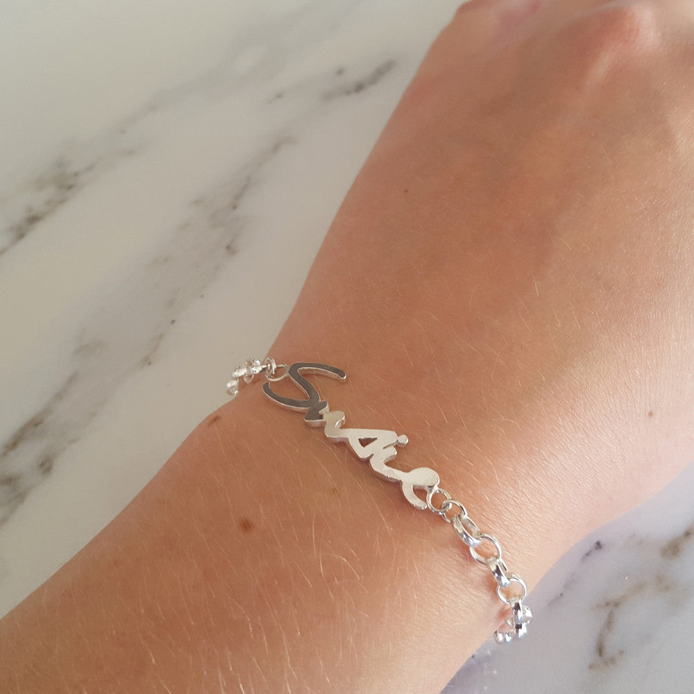 Sterling silver 2025 handwriting bracelet