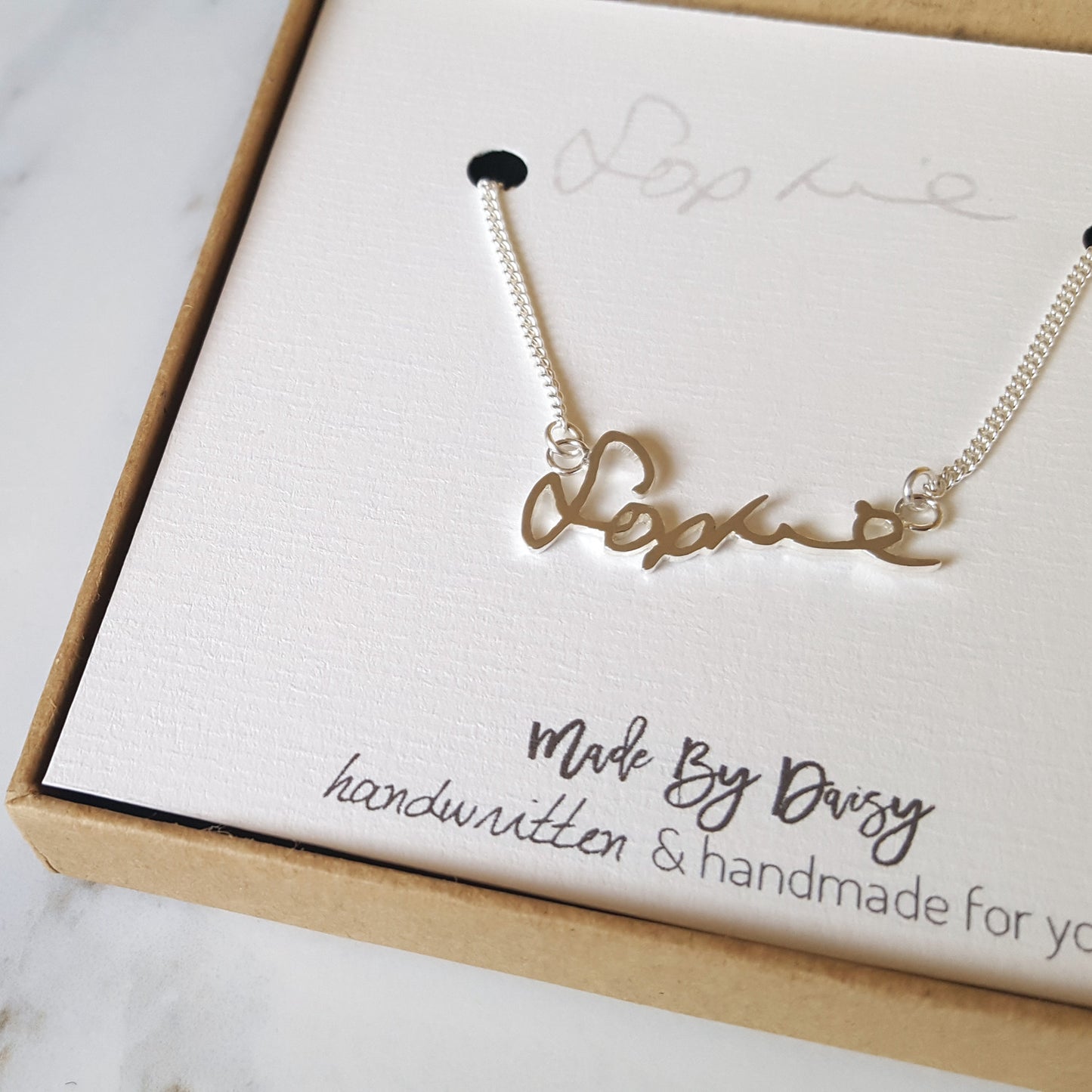 Memorial necklace in your loved one's handwriting